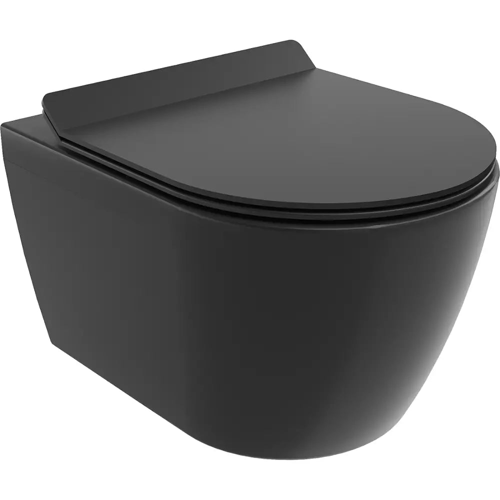 Mexen Carmen Toalettskål Rimless med Soft-close Slim Sete Duroplast Matt Svart