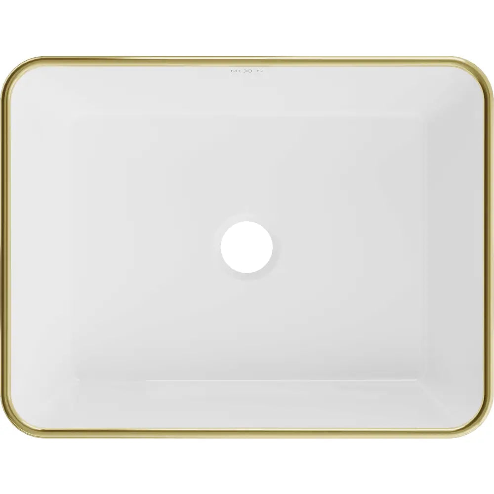 Mexen Catia Servant for Plassering på Benkeplate 48x37 Cm Hvit/gull Sjakkmønster