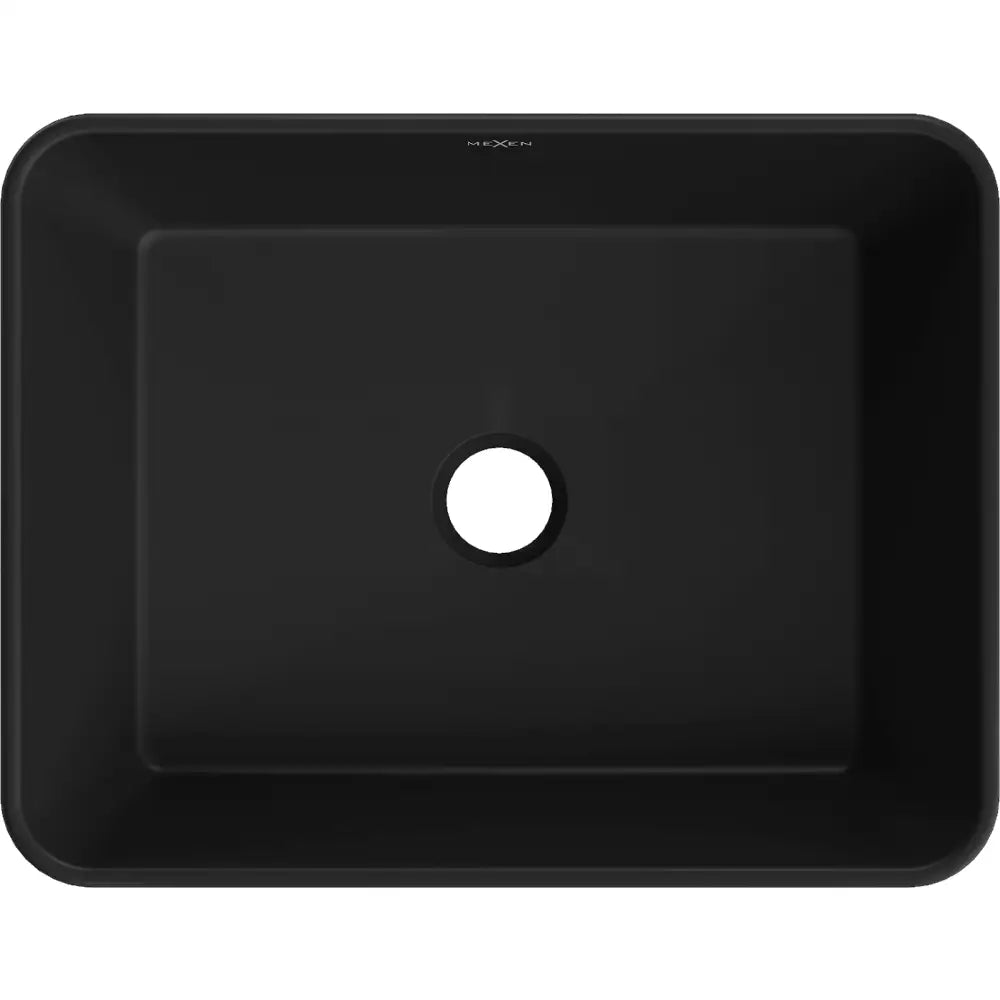 Mexen Catia Servant til Benkeplate 48x37 Cm Matt Sort/sølv Linjemønster