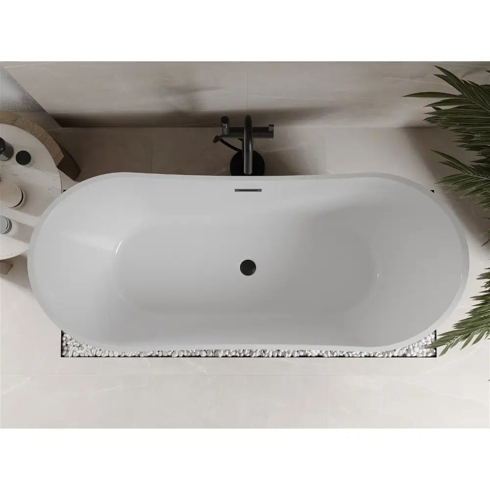 Mexen Celia Frittstående Badekar 170x75 Cm Hvit med Svart Overløp - 52331707500-b