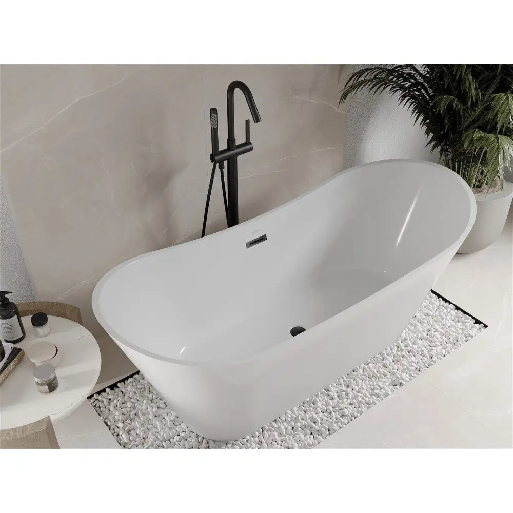 Mexen Celia Frittstående Badekar 170x75 Cm Hvit med Svart Overløp - 52331707500-b