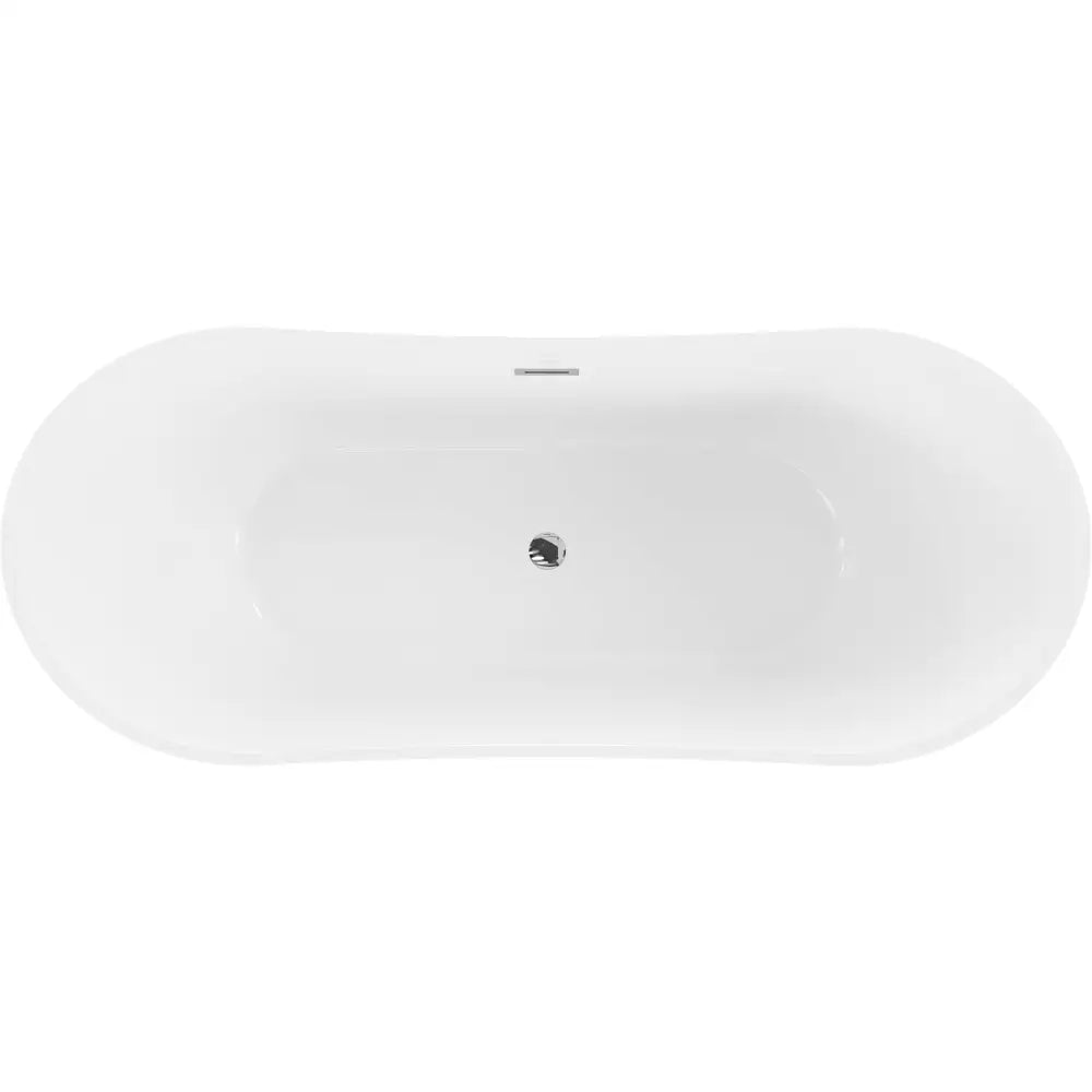 Mexen Celia Frittstående Badekar 170x75 Cm Hvit/svart Overløp Krom