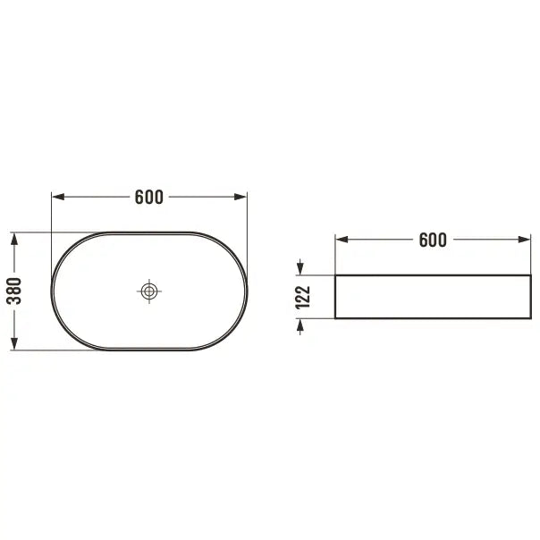 Mexen Celia Servant for Montering på Benkeplate 60x38 Cm Matt Svart