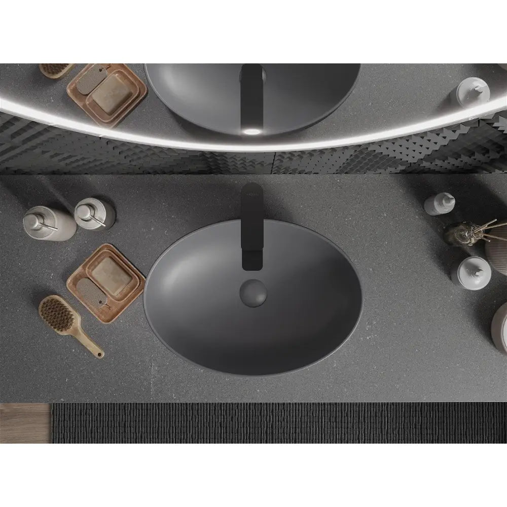 Mexen Cornelia Servant for Montering på Benkeplate 50x37 Cm Mørkegrå Matt