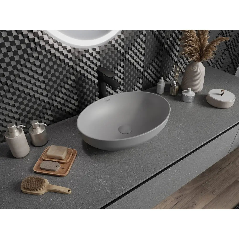 Mexen Cornelia Servant til å Plassere på Benkeplate 50x37 Cm Lys Grå Matt