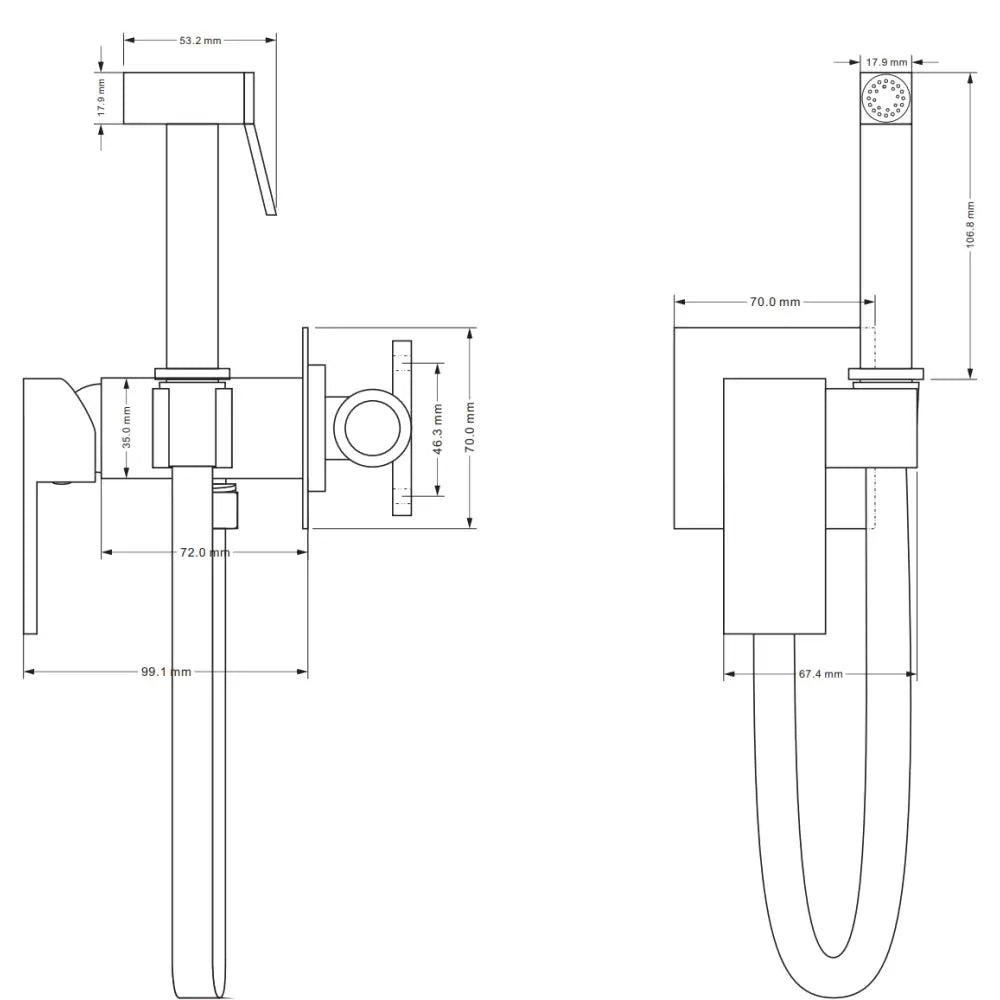 Mexen Cube Innbyggingsbidetbatteri med Punktsett Gull - 7599150-