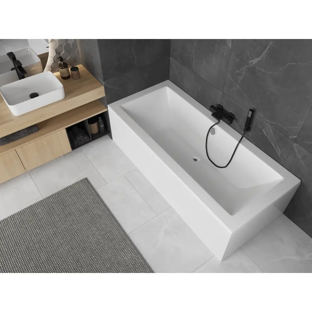 Mexen Cube Rektangulært Badekar 160x70 Cm med Kabinett Hvit - 55051607000x