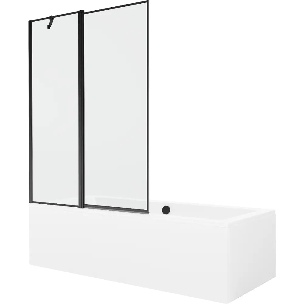 Mexen Cube Rektangulært Badekar 170x80 Cm med Kabinett og 1-delt Dusjvegg 120 Cm Sort Mønster - 550517080x