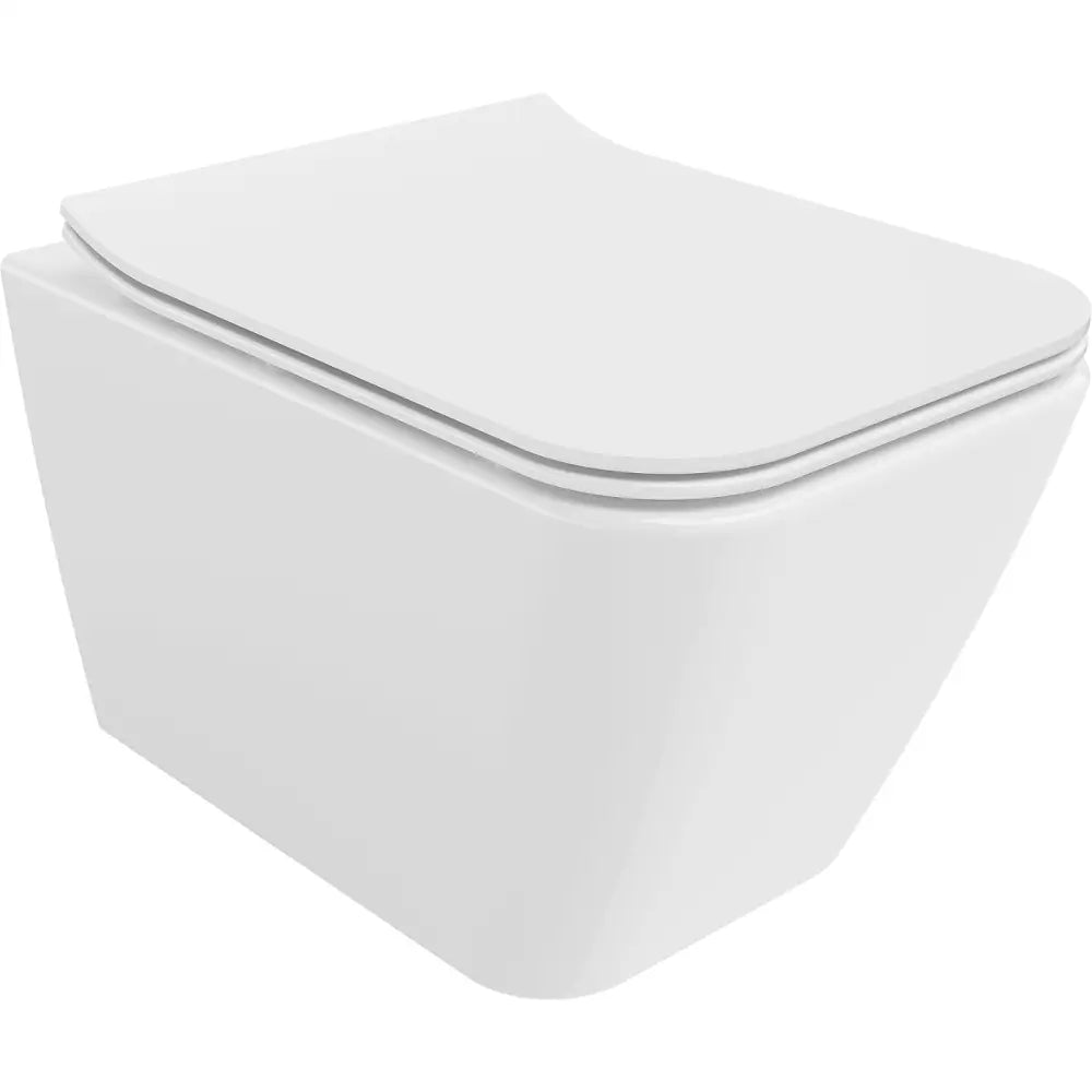 Mexen Cube Toalettskål Rimless med Soft-close Sete Slim Duroplast Hvit