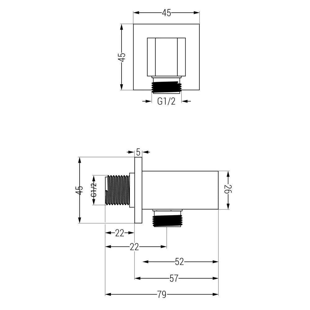Mexen Cube Vinkeltilkobling Svart - 79300-.