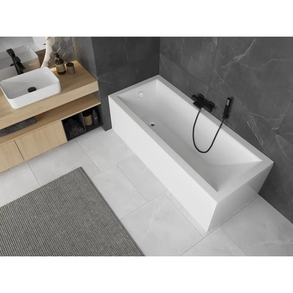 Mexen Cubik Rektangulært Badekar 140x70 Cm med Kappe Hvit - 55031407000x