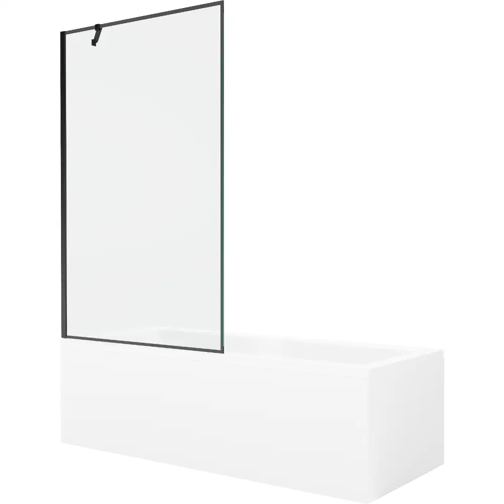 Mexen Cubik Rektangulært Badekar 150x70 Cm med Kabinett og 1-delt Dusjvegg 100 Cm Svart Mønster - 550315070x