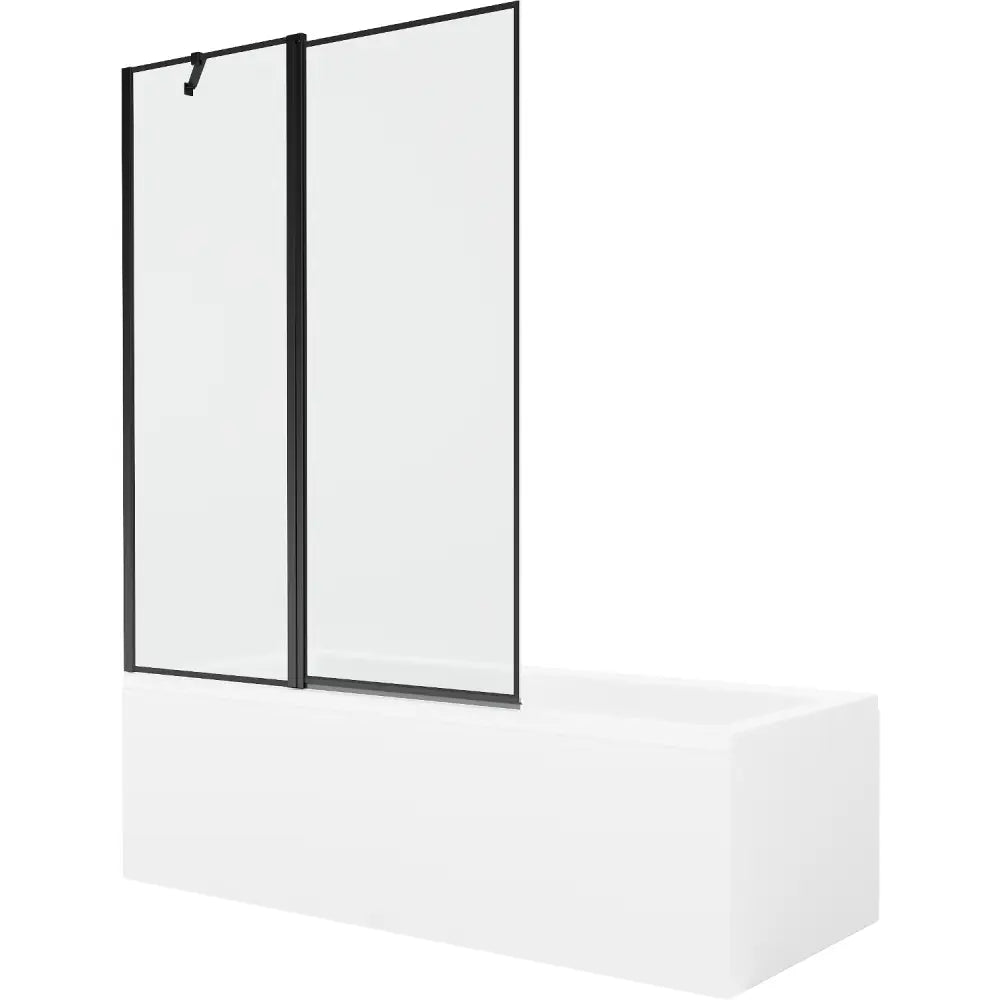 Mexen Cubik Rektangulært Badekar 150x70 Cm med Kabinett og 1-dørs 120 Cm Dusjvegg Svart Mønster - 550315070x