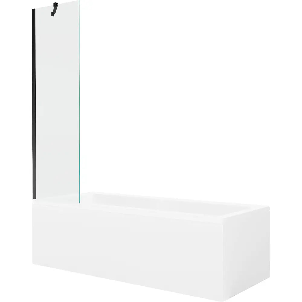 Mexen Cubik Rektangulært Badekar 150x70 Cm med Kabinett og Enkelt 50 Cm Dør Gjennomsiktig Svart - 550315070x