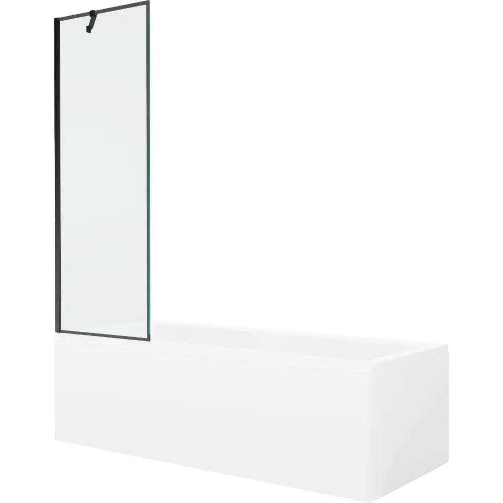 Mexen Cubik Rektangulært Badekar 150x70 Cm med Kabinett og Enkelt 60 Cm Dørskjerm Svart Mønster - 550315070x