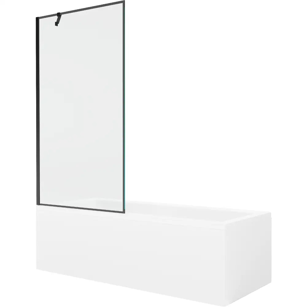 Mexen Cubik Rektangulært Badekar 150x70 Cm med Kabinett og Ett-dørs Dusjvegg 90 Cm Svart Mønster - 550315070x