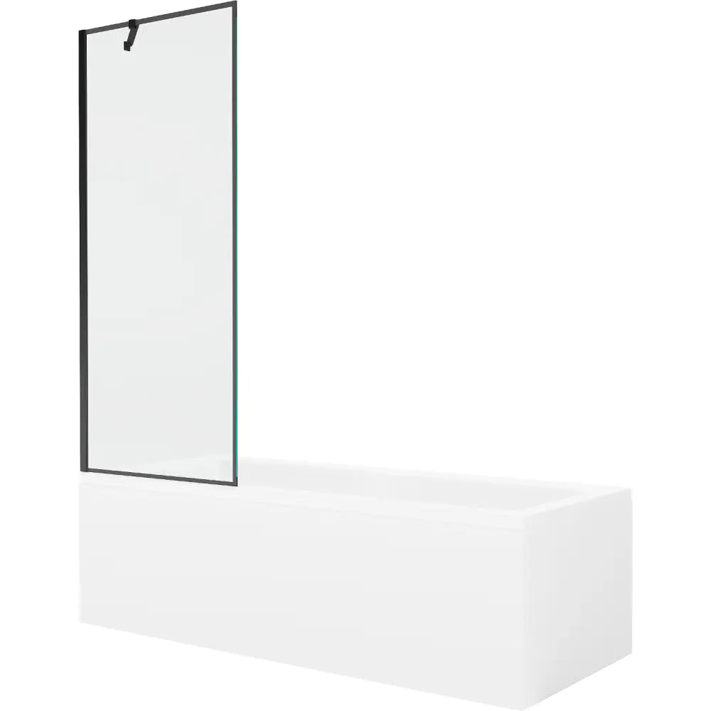 Mexen Cubik Rektangulært Badekar 160x70 Cm med Kabinett og Enkelt-fløyels Dørskjerm 70 Cm Svart Mønster - 550316070x
