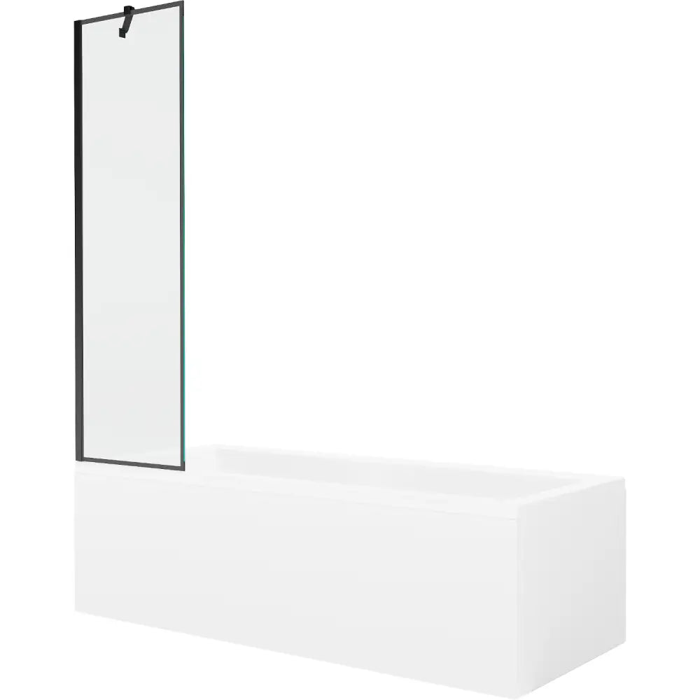 Mexen Cubik Rektangulært Badekar 160x70 Cm med Kabinett og Enkeltdørs Skyvedør 50 Cm Sort Mønster - 550316070x