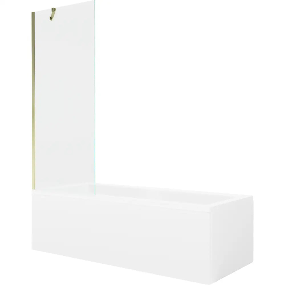 Mexen Cubik Rektangulært Badekar 160x70 Cm med Kabinett og 1-delt 70 Cm Skjerm Gjennomsiktig Gull - 550316070x
