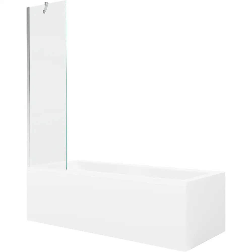 Mexen Cubik Rektangulært Badekar 160x70 Cm med Kabinett og 1-dørs Skjerm 50 Cm Gjennomsiktig Krom - 550316070x