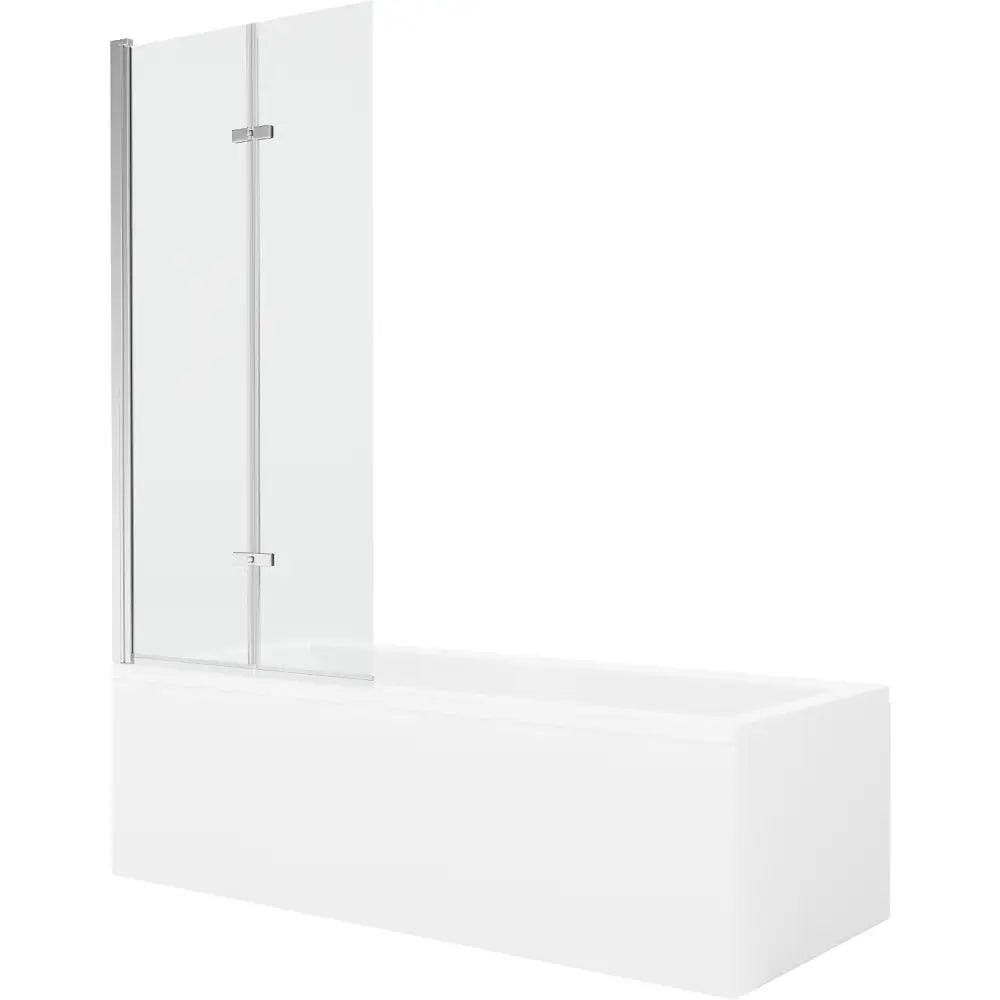 Mexen Cubik Rektangulært Badekar 160x70 Cm med Kabinett og 2-delt Dusjdør 80 Cm Gjennomsiktig Krom - 550316070x