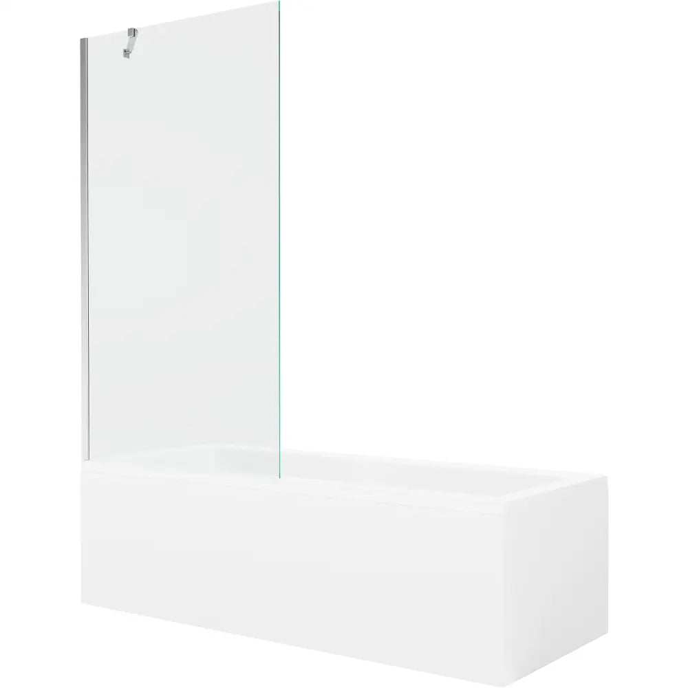 Mexen Cubik Rektangulært Badekar 170x70 Cm med Kabinett og Enkeltfløyet Dør på 90 Cm Gjennomsiktig Krom - 550317070x