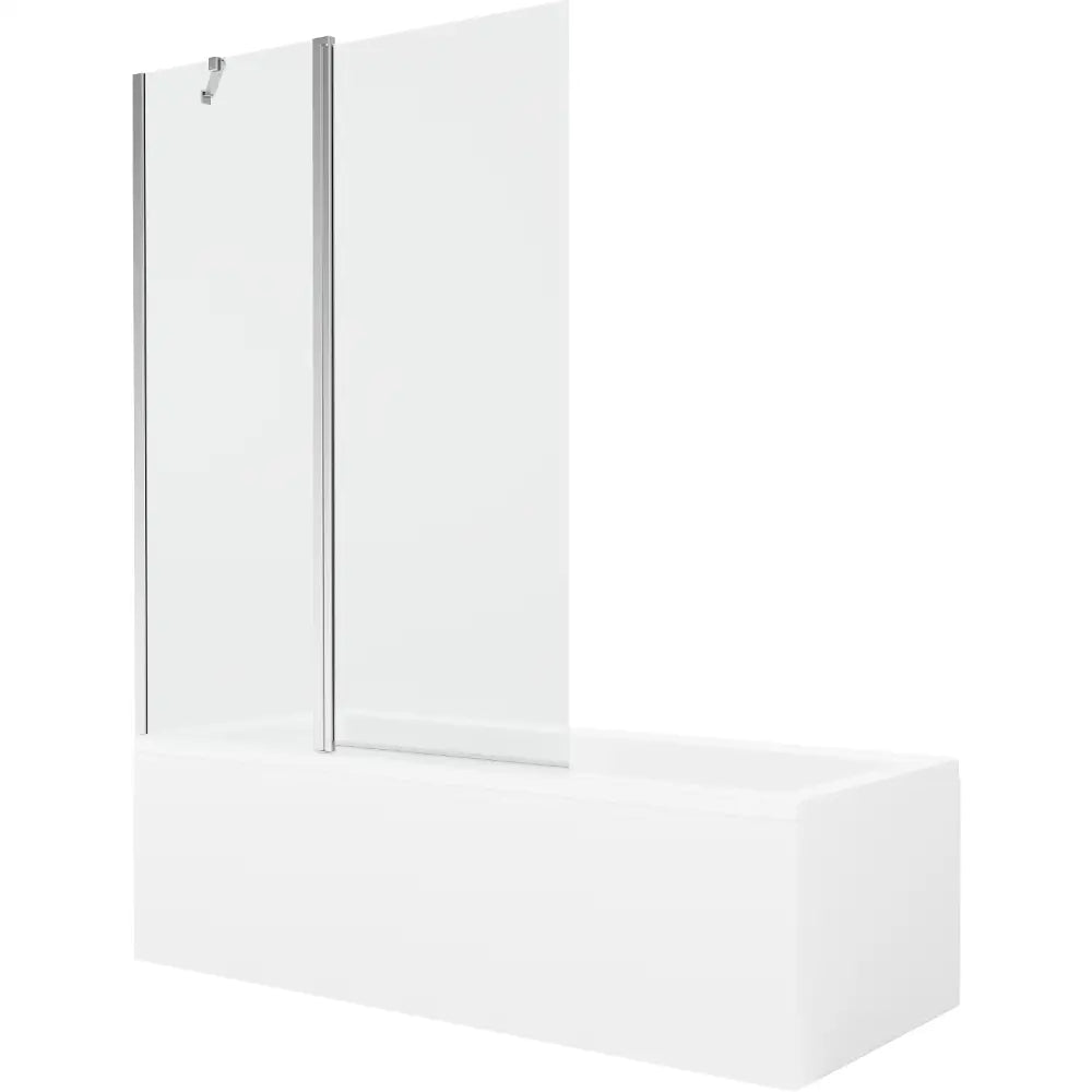 Mexen Cubik Rektangulært Badekar 170x70 Cm med Kabinett og Enkeltfløyet Dusjvegg 120 Cm Gjennomsiktig Krom - 550317070x