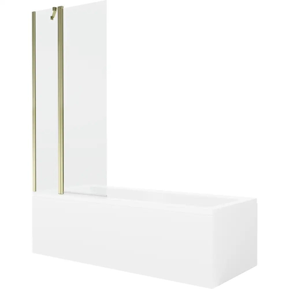 Mexen Cubik Rektangulært Badekar 170x70 Cm med Kabinett og Enkeltdørs 80 Cm Skjerm Gjennomsiktig Gull - 550317070x