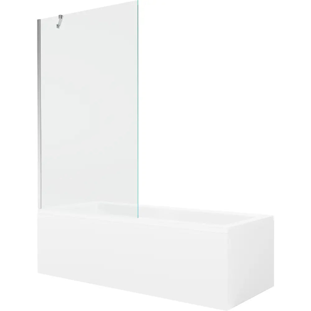 Mexen Cubik Rektangulært Badekar 170x70 Cm med Kabinett og Enkeltfløyelt 100 Cm Dusjvegg Transparent Krom - 550317070x