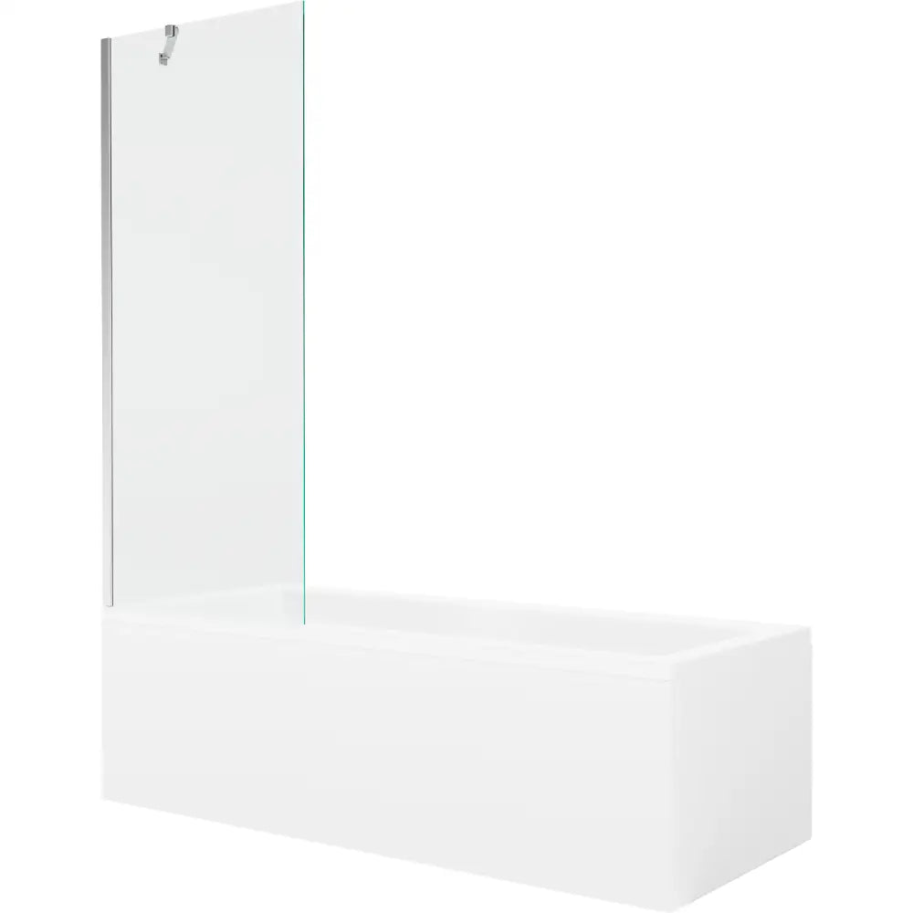 Mexen Cubik Rektangulært Badekar 170x70 Cm med Kabinett og Enkeltdørs Skjerm 70 Cm Gjennomsiktig Krom - 550317070x
