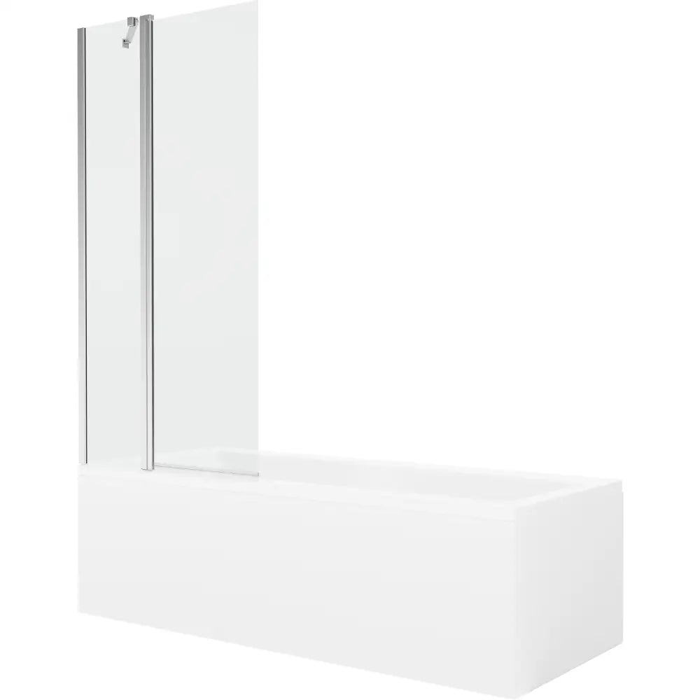 Mexen Cubik Rektangulært Badekar 170x70 Cm med Kabinett og Enkeltfløyels Dusjdør 80 Cm Gjennomsiktig Krom - 550317070x