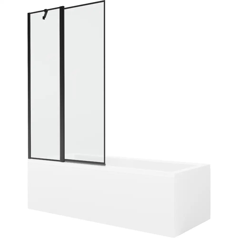 Mexen Cubik Rektangulært Badekar 170x70 Cm med Kabinett og 1-dørs Skjerm 100 Cm Svart Mønster - 550317070x