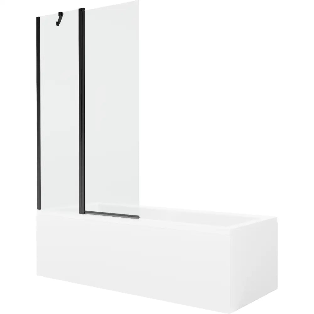 Mexen Cubik Rektangulært Badekar 170x70 Cm med Kabinett og 1-dørs Skjerm 100 Cm Gjennomsiktig Svart - 550317070x