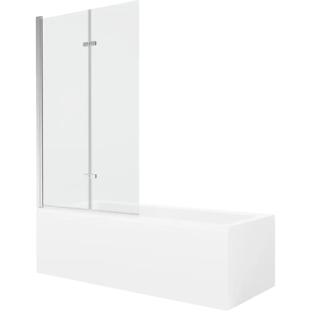 Mexen Cubik Rektangulært Badekar 170x70 Cm med Kabinett og 2-delt Dusjskjerm 100 Cm Gjennomsiktig Krom - 550317070x