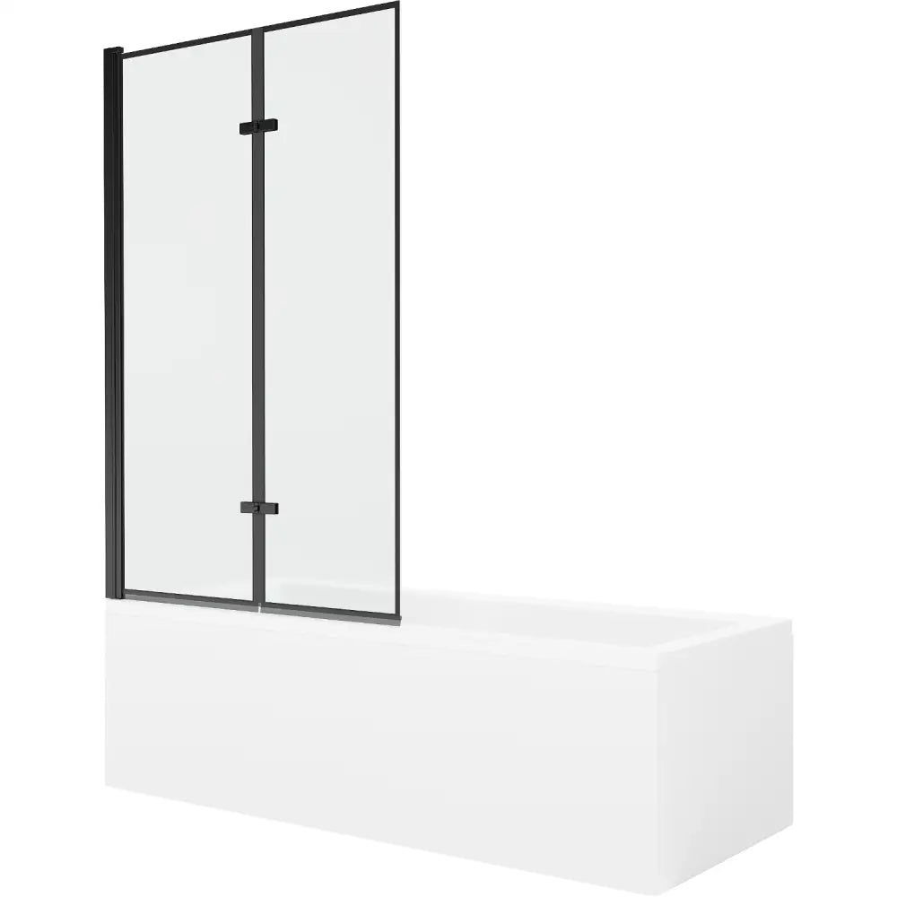 Mexen Cubik Rektangulært Badekar 170x70 Cm med Kabinett og 2-delt Dusjvegg 100 Cm Svart Mønster - 550317070x