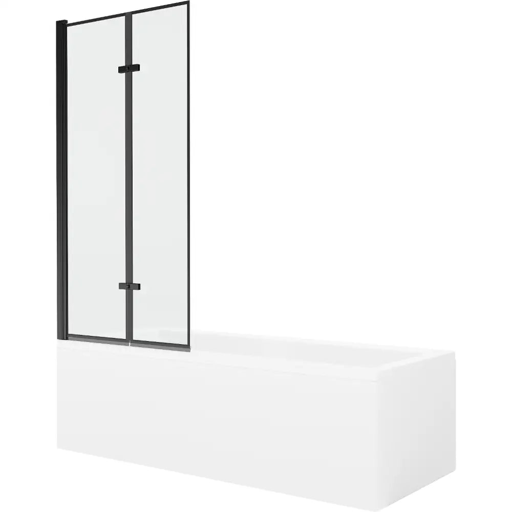 Mexen Cubik Rektangulært Badekar 170x70 Cm med Kabinett og 2-delt Dusjvegg 80 Cm Svart Mønster - 550317070x