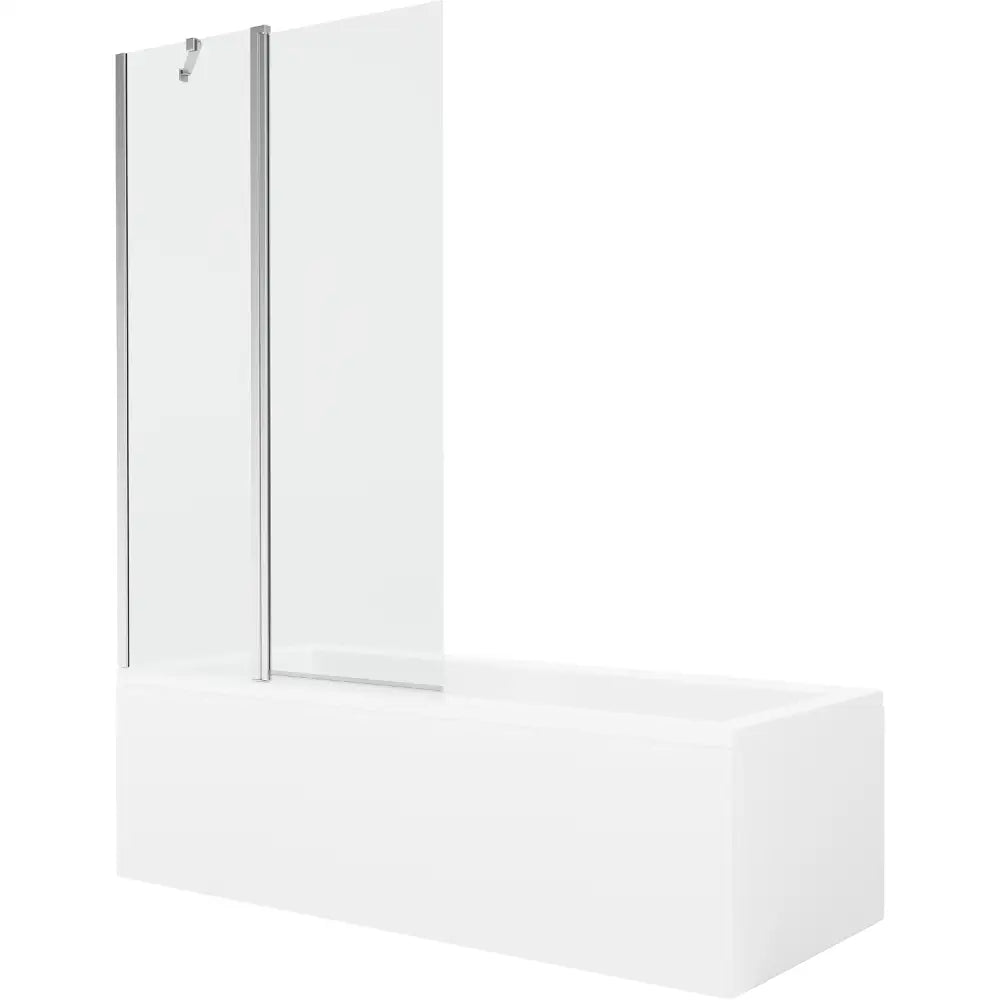 Mexen Cubik Rektangulært Badekar 170x70 Cm med Kabinett og En-dørs Dusjvegg 100 Cm Gjennomsiktig Krom - 550317070x