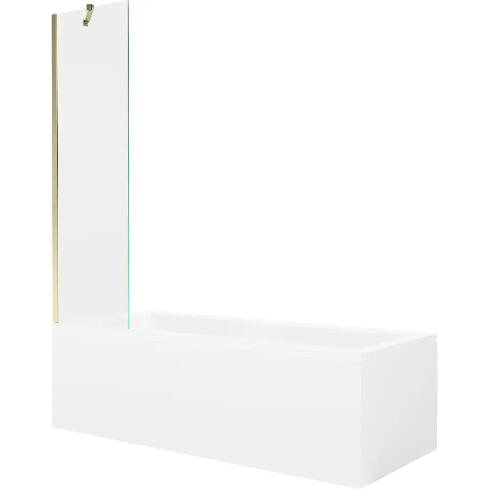 Mexen Cubik Rektangulært Badekar 170x70 Cm med Kledning og Enkeltdørs Skjerm 50 Cm Gjennomsiktig Gull - 550317070x