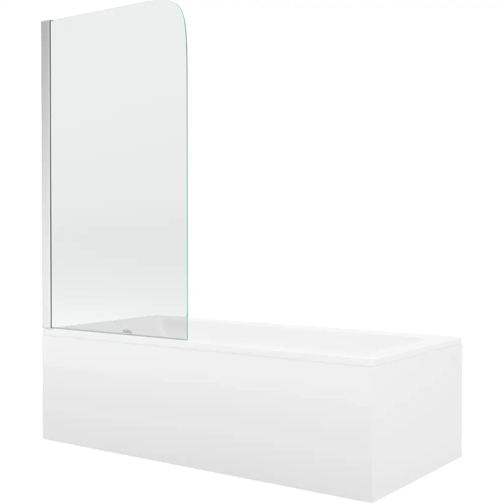 Mexen Cubik Rektangulært Badekar 170x70 Cm med Kledning og Enkeltdørs Dusjvegg 75 Cm Gjennomsiktig Krom - 550317070x