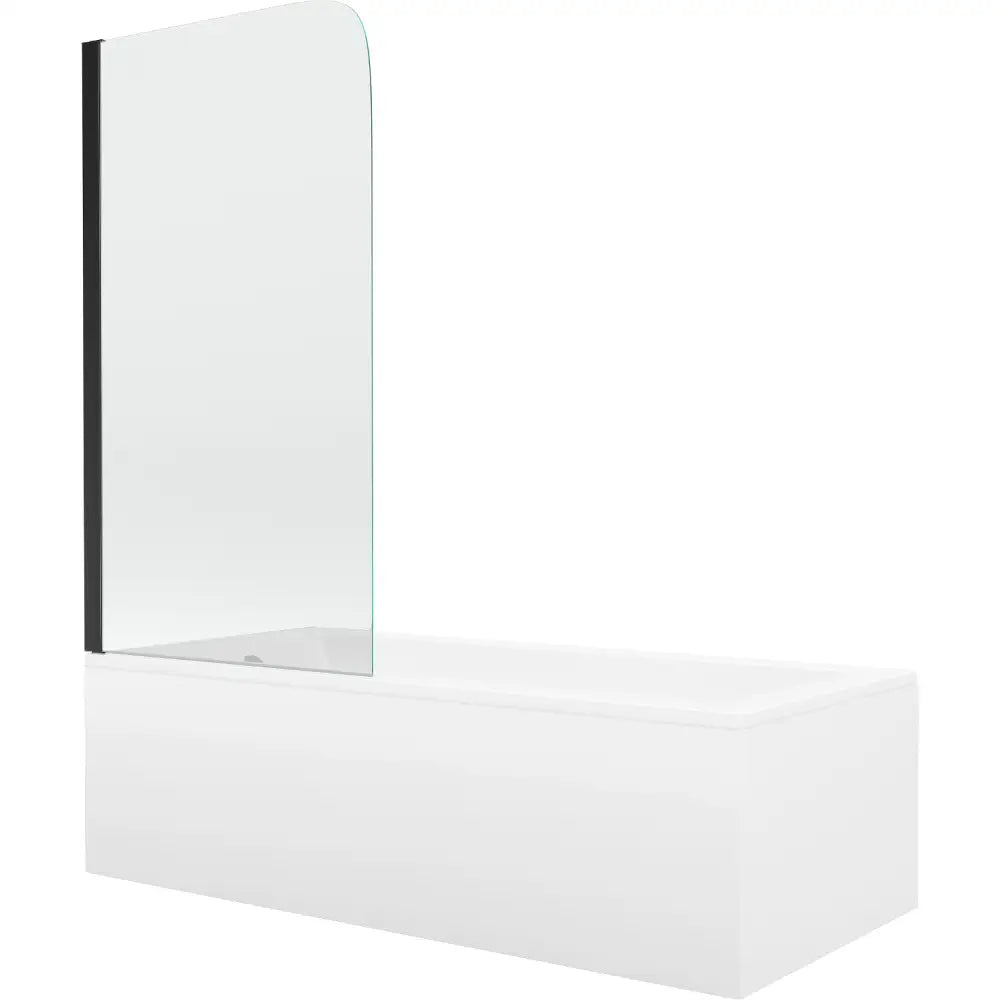 Mexen Cubik Rektangulært Badekar 170x70 Cm med Kledning og Enkeltdørs Dusjvegg 70 Cm Gjennomsiktig Svart - 550317070x