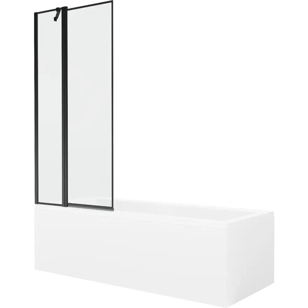 Mexen Cubik Rektangulært Badekar 170x70 Cm med Kledning og Ett-vinget Dusjvegg 80 Cm Svart Design - 550317070x