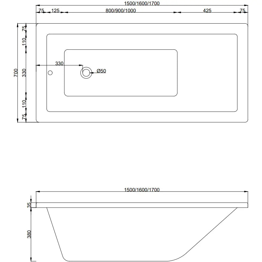 Mexen Cubik Rektangulært Badekar 170x70 Cm med Kledning og Enkeltdørs Dusjvegg 100 Cm Gjennomsiktig Gull - 550317070x