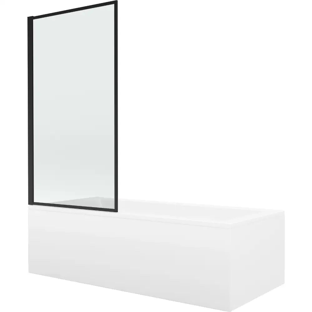 Mexen Cubik Rektangulært Badekar 170x70 Cm med Kledning og Enkelt 80 Cm Dusjvegg Svart Mønster - 550317070x