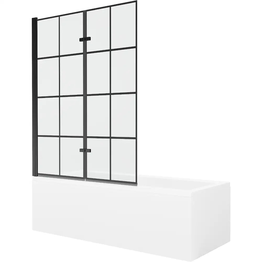 Mexen Cubik Rektangulært Badekar 170x70 Cm med Kledning og To-delt Dørskjerm 120 Cm Svart Design - 550317070x