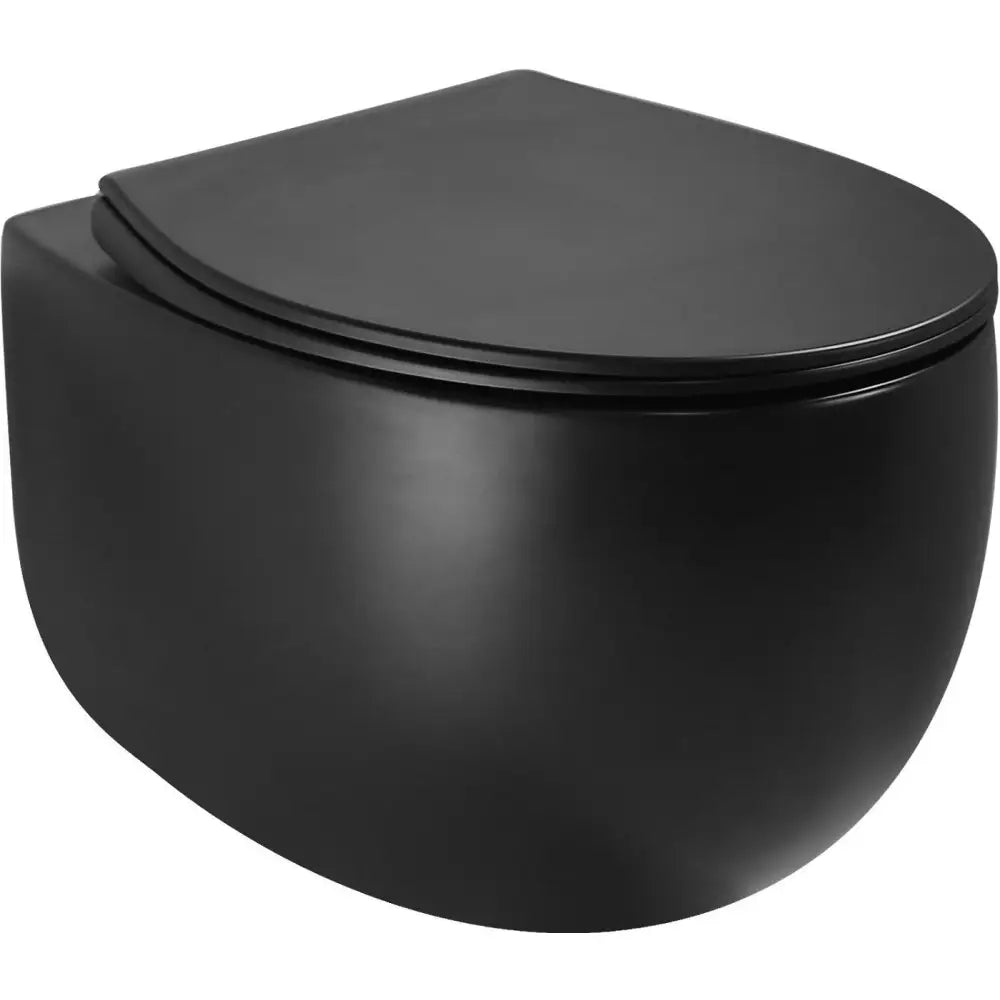 Mexen Egg Toalettskål Rimless med Slow-close Sete Slim Duroplast Matt Svart