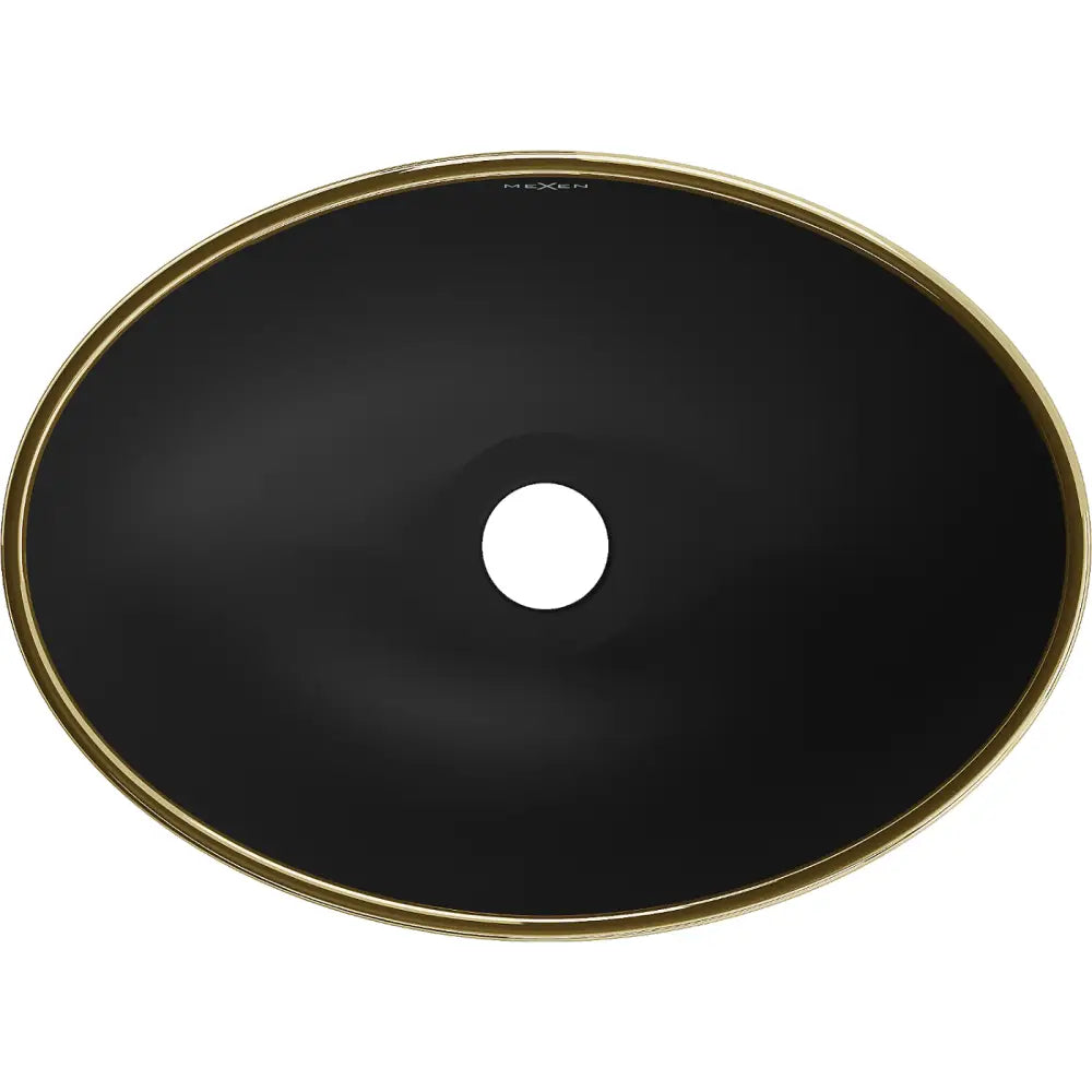 Mexen Elza Benkeplatevask 40x33 Cm Matt Svart/gullkant