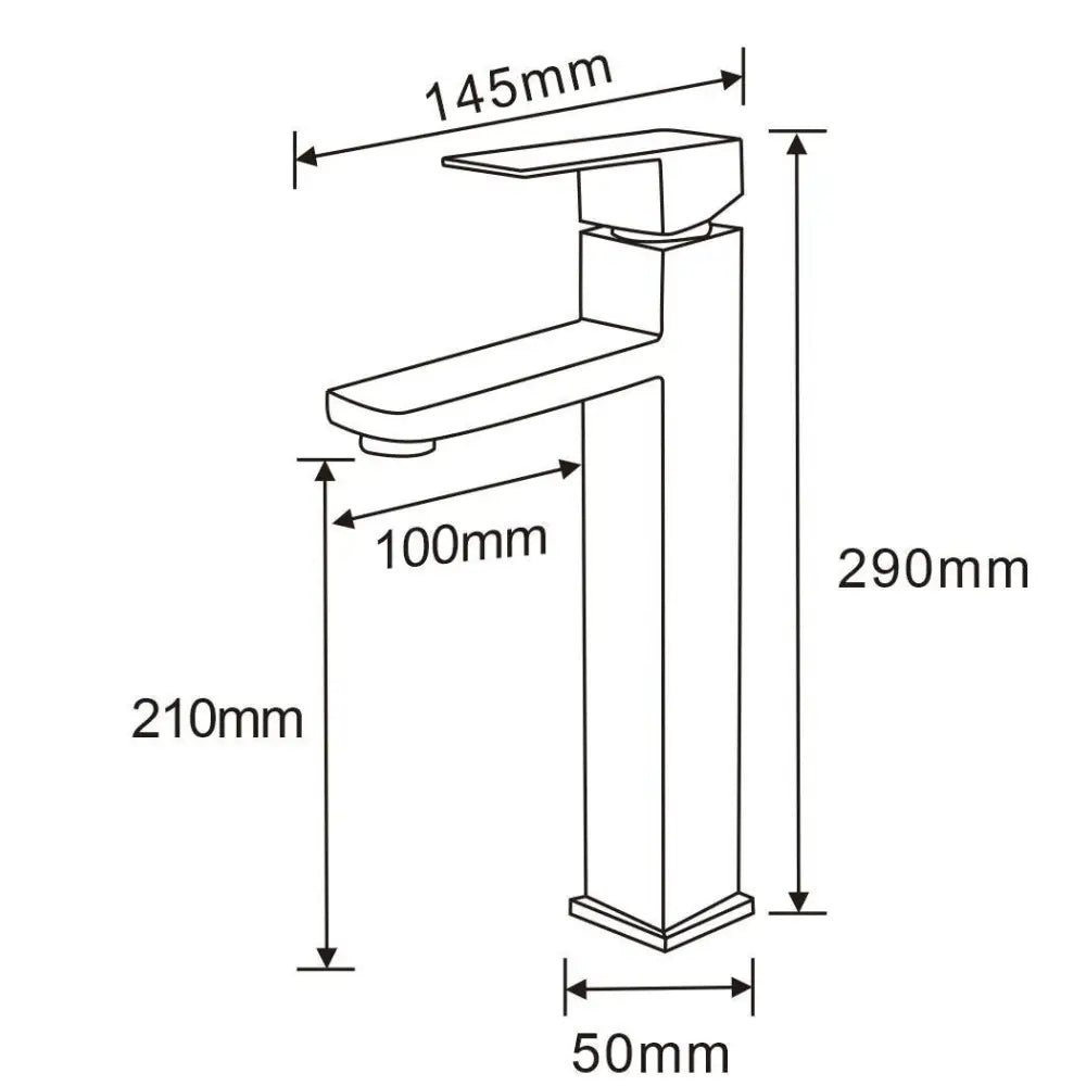 Mexen Emma Høy Servantbatteri Rustfritt Stål - 71910