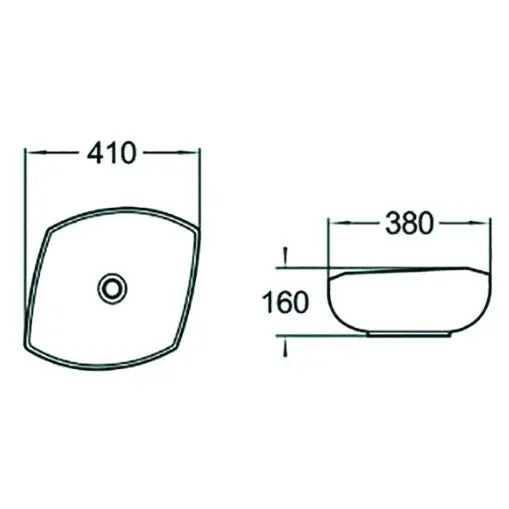 Mexen Enrica Bordvask 41x38 Cm Hvit