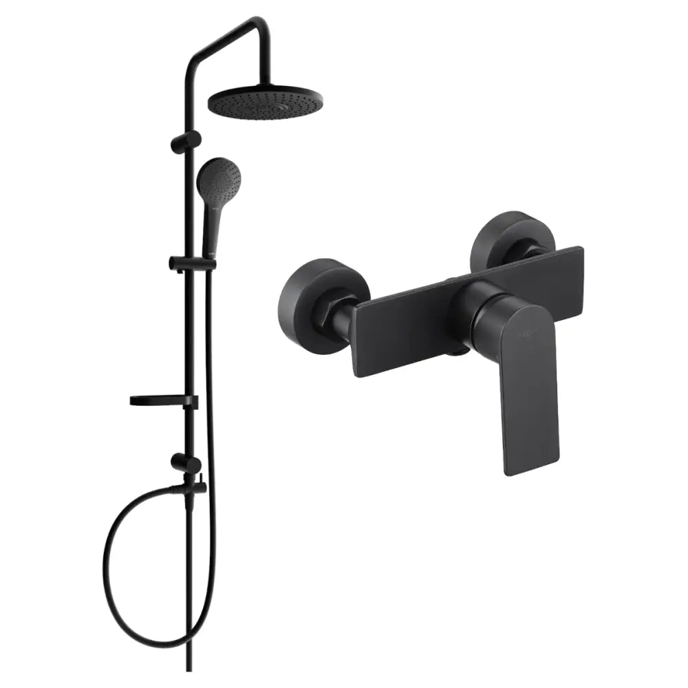 Dusjsett Overflate med Takdusj og Dusjbatteri Svart