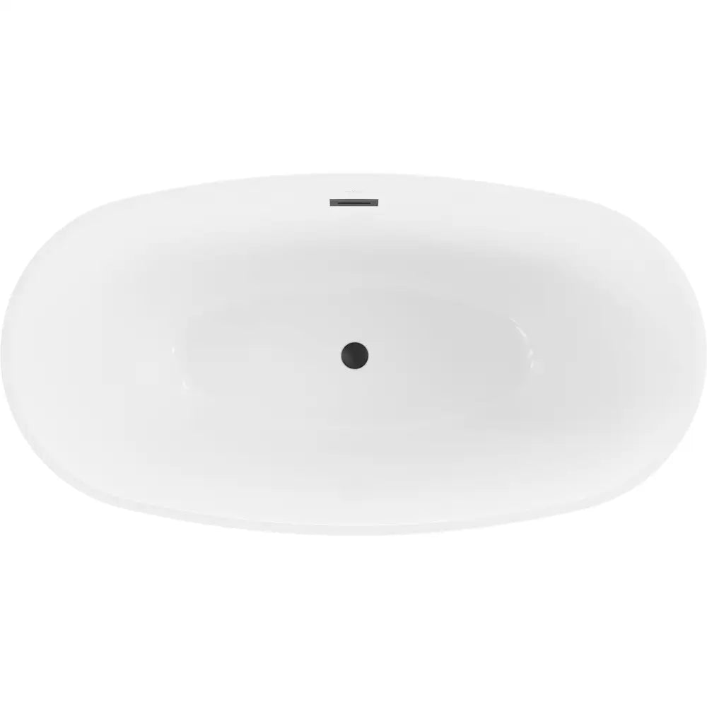 Mexen Eris Frittstående Badekar 155x80 Cm Hvit/svart Svart Overløp - 53441558075-b